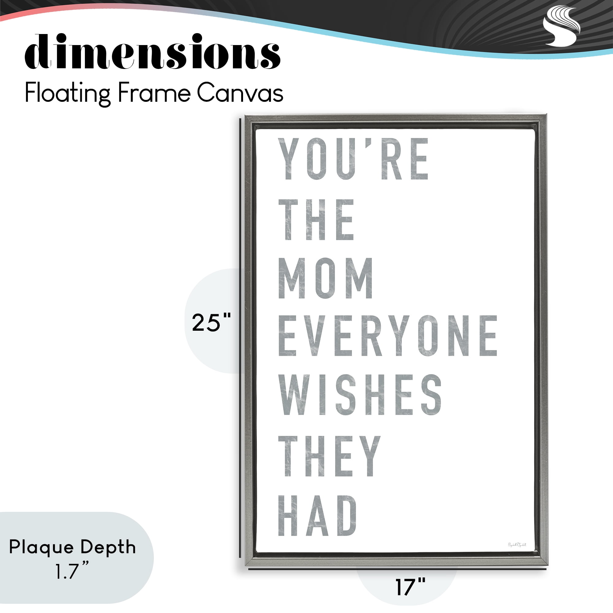 Stupell Industries Mother Appreciation Quote Gray Framed Floater Canvas Wall Art, design by Elizabeth Tyndall