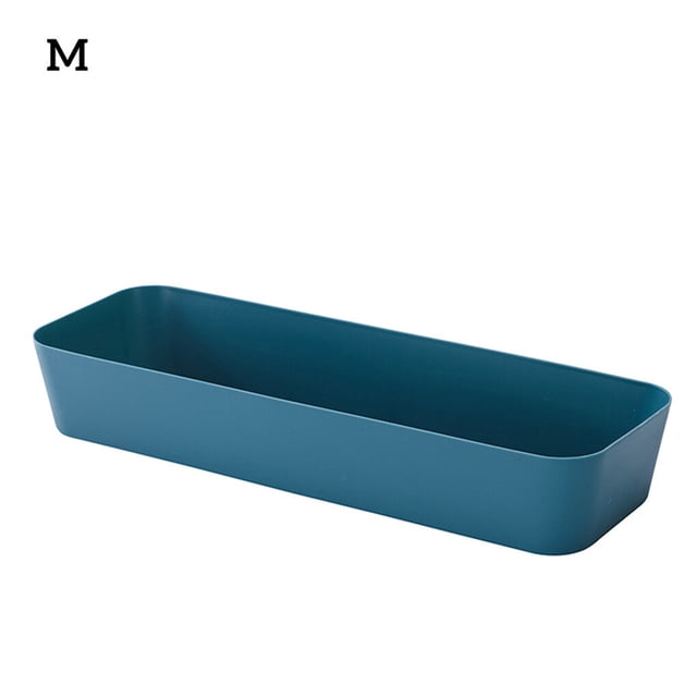 Storage Box Rectangular Plastic Desktop Drawer Cosmetic Case Stationery Stationery Socks Organizer Organizer Socks Container, Dark Blue, M
