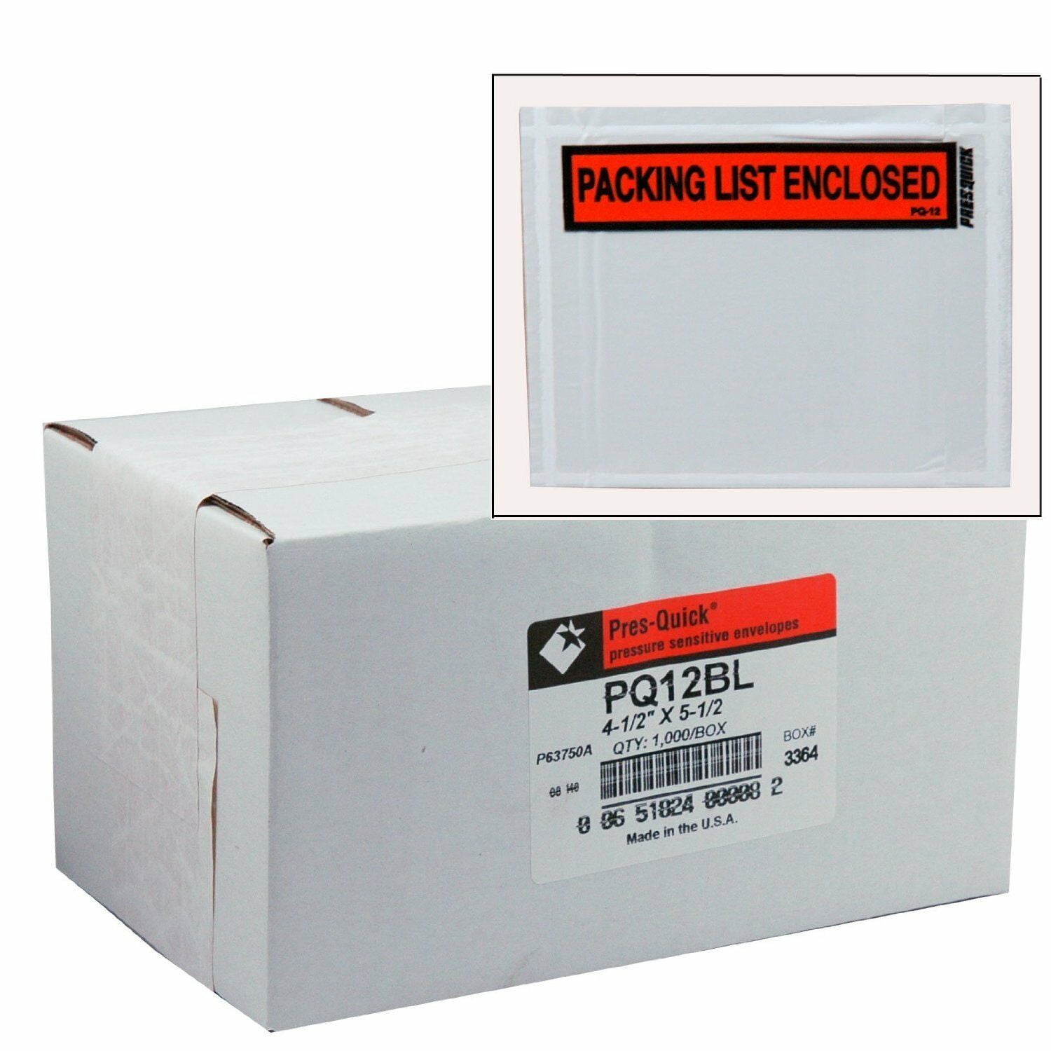 1000 4.5x5.5 Packing List Enclosed Front / Invoice Enclosed Packing