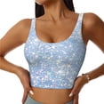 thumbnail image 2 of Uemuo White Bule Glitter Pattern Women's Sports Bra - High Impact Support, Breathable, and Comfortable Athletic Bra for Running, Yoga, and Workouts, 2 of 9