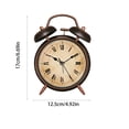 thumbnail image 3 of MMJ Alarm Clock Vintage Double Chime Metal Desk Clock Silent Non Ticking Noisy Bell 6.88x4.92x2.16in for Bedroom Office Home Decor, 3 of 6