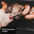 thumbnail image 3 of Heat Resistant Bbq Pad Barbecue Mesh Bag for Indoor Cooking Black Fiberglass Coated Material Easy to Clean 3Pcs, 3 of 4
