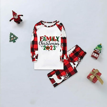 

Christmas Pajamas for Family Red Family Christmas Pjs Matching Sets Children Fashion Classic Family Christmas Pajamas Set Santa Hat Family Christmas 2024 Printed Parent Child Outfit