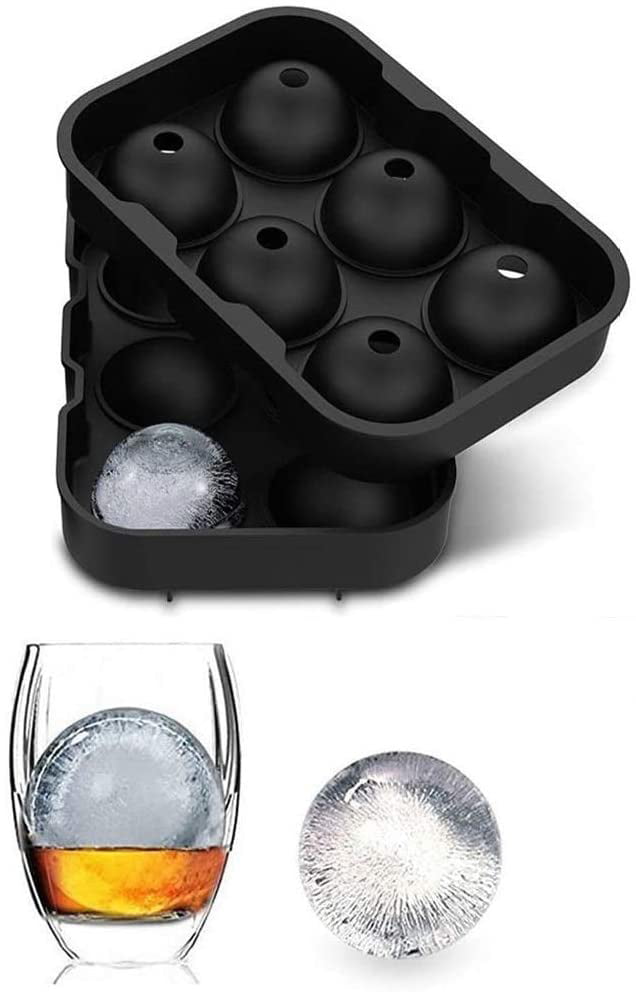 6Holes Silicone  Round Ball Whiskey Ice Hockey Mold Ice Cube Tray With Lid 2018 