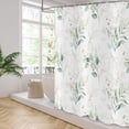 thumbnail image 3 of Eucalyptus Leaf Shower Curtains, Weighted Bottom Sage Green Watercolor Botanical Plants with Gold Branches Spring Fabric Bathroom Curtain Waterproof Washable 12 Hooks,72''''x84'''' (GCI-10193), 3 of 6