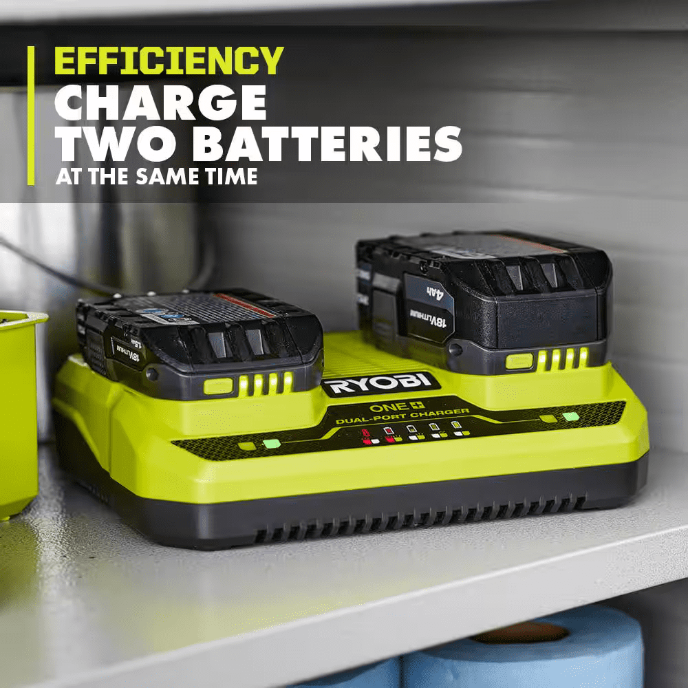 Ryobi ONE+ 18V Starter Kit - 2x 4.0Ah Batteries, 1x 2.0Ah Battery, Dual Charger