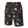 thumbnail image 3 of Wukai Cute Rabbit And Flower Print Beach Trunks with Compression Liner Swimsuit Quick Dry Beach Sports Shorts with Pocket-3X-Large, 3 of 8