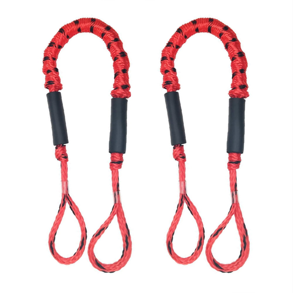 2Pcs 3.5 5.5ft Bungee Dock Line Mooring Stretch Rope Quick Docking for Boat  (Red