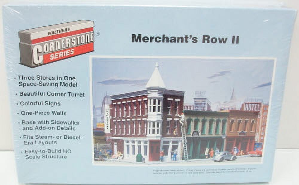 Ho Scale Buildings Walthers Cornerstone HO Scale Merchants Row II Downtown Building Kit Polystyrene HO Scale Model Railroad Buildings/Structures