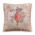 thumbnail image 1 of Funda de cojín con diseño floral bordado y estampado europeo Caqui, 1 of 9
