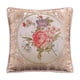 thumbnail image 1 of Cojín decorativo europeo, funda de almohada suave y lujosa con flores. Caqui, 1 of 9