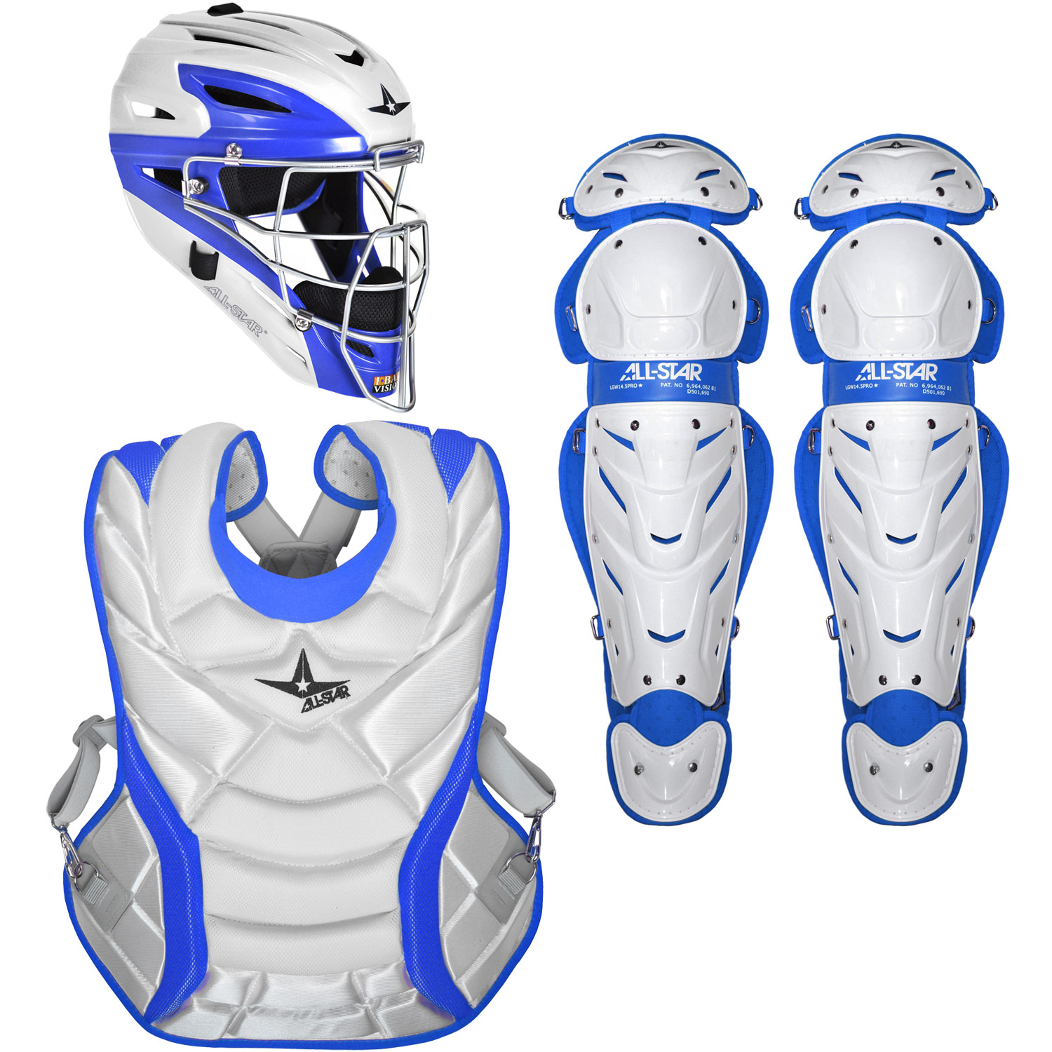 AllStar Vela Pro 2Tone Adult Women's Fastpitch Catcher's Set White