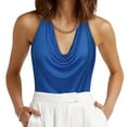 thumbnail image 2 of Women's Casual Neck Draped Front Sexy Backless Tank Top, 2 of 4