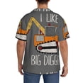 thumbnail image 5 of Naloa I Like Big Digger Men's Loose Fit Cuban Collar Short-Sleeve Shirt with Button-down and Chest Pocket for Everyday Wear Outings - 4X-Large, 5 of 7
