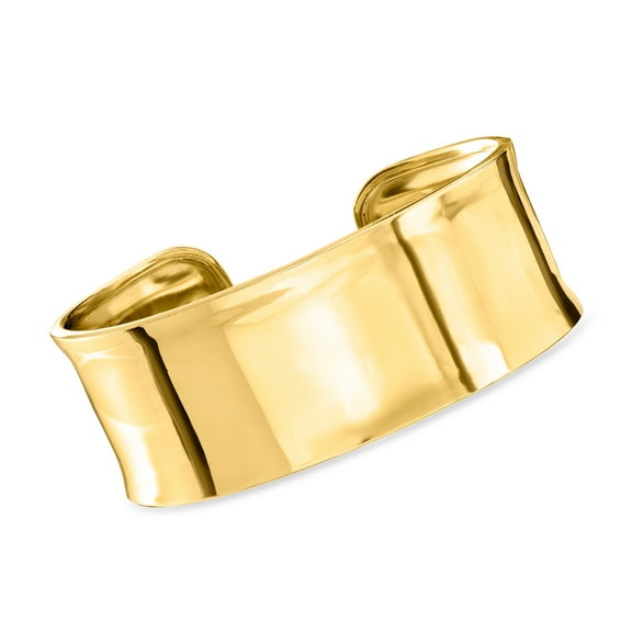 Ross-Simons Italian 18kt Gold Over Sterling Polished Cuff Bracelet, Women's, Adult