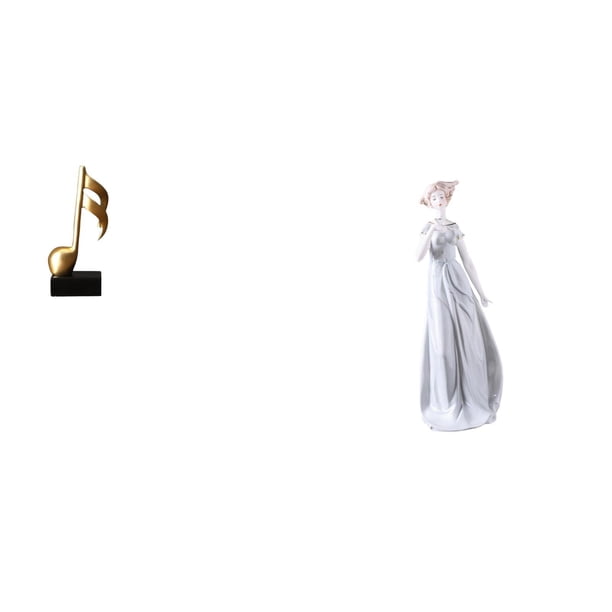 Figura de escritorio,Escultura de nota musical para escritorio,oficina,decoración del hogar,Figura de escritorio,Estatua de niña linda de escritorio,adorno nórdico moderno,Figura de niña