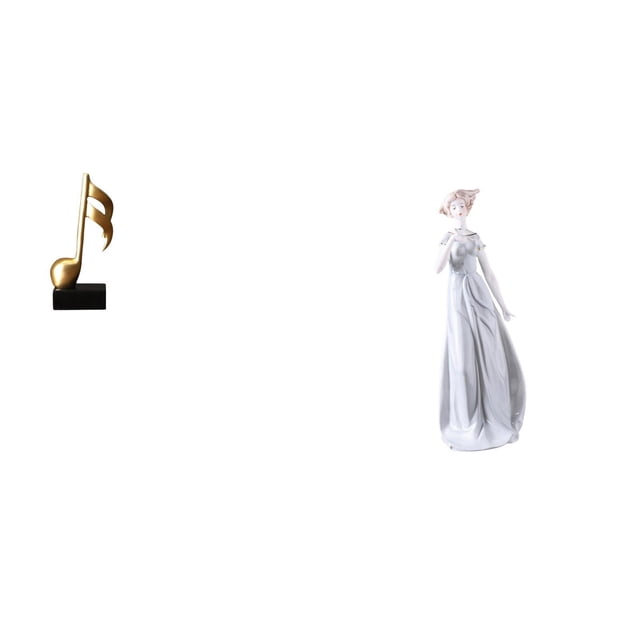 Escultura de nota musical de resina y figura de niña nórdica de , adorno de mesa moderno para escritorio, estante, armario, chimenea, regalo