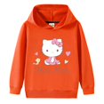 thumbnail image 3 of Hello Kitty-suéter con capucha y cuello alto para niños, pantalones de dos piezas con dibujos animados para niño, traje deportivo informal de manga larga de algodón puro, 3 of 5