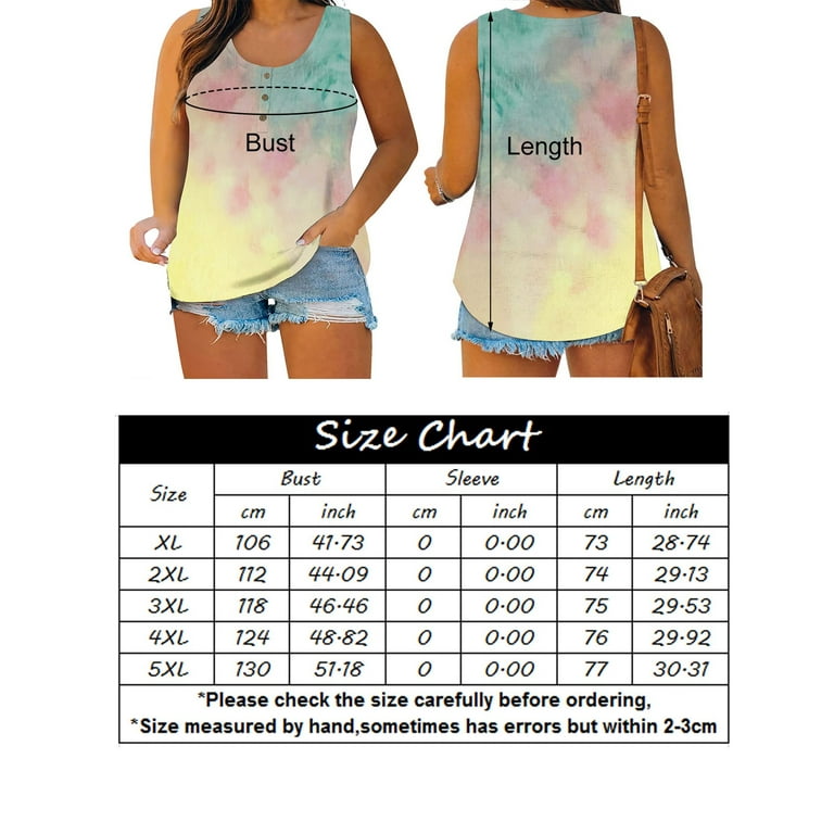 EHQJNJ Tank Top for Women Summer Women Sleeveless Floral Printed Button  Plus Size Tank Tops Loose Crew Neck Vest T Shirts Tunics Tee Tank Tops for  Women 2024 Plus Size 