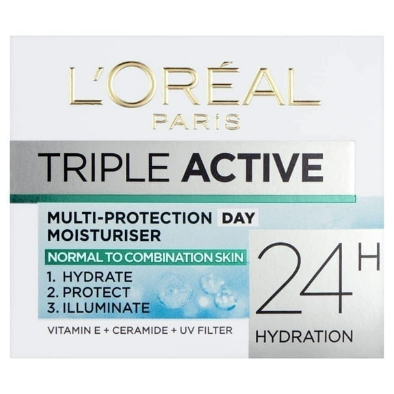Loréal Paris Dermo-Expertise Triple Active Day Multi-Protection Moisturiser - Normal & Combination Skin (50Ml)