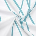 thumbnail image 4 of Abstract Striped Shower Curtain, Modern Minimalist Waterproof Fabric Shower Curtain Set with Hooks 72" x 72" - White & Light Blue, 4 of 6