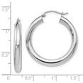 thumbnail image 2 of Leslie's Real 14kt White Gold Polished Lightweight Hoop Earrings; for Adults and Teens; for Women and Men, 2 of 2