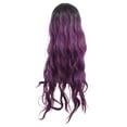 thumbnail image 4 of Unique Bargains Human Hair Wigs for Lady 28" Curly Wig with Wig Cap Deep Purple, 4 of 7