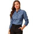 thumbnail image 1 of INSPIRE CHIC Chemise à Pois à Manches Longues et Col Pointu pour Femmes, 1 of 6