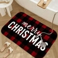 thumbnail image 3 of 1pc Merry Christmas with Buffalo Absorbent Non-Slip Bathroom Thickened Flannel Rug Decor,Soft,Quick Drying,Suitable For Indoor/outdoor Use,Bathrooms,Bedrooms,Kitchens,Terrace,Laundry Rooms,16"x24", 3 of 9