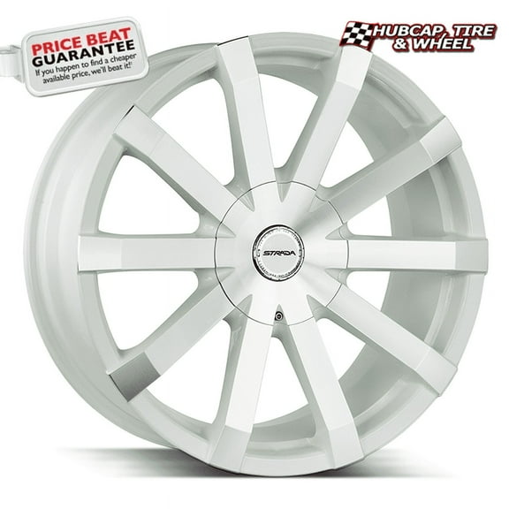 Strada GABBIA White Machined - 20X8.5-5x114.3 Bolt Pattern, 35 Offset