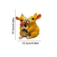 thumbnail image 3 of Cute Couple Rabbits Ornament, Garden Courtyard Decoration, Bonsai Scenery, Valentine's Day Easter Gift, Size: 4.06x4.06x2.09 inches, 3 of 8