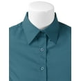thumbnail image 4 of Doublju Women's Short Sleeve Slim Fit Button Down Dress Shirt (Plus Size Available), 4 of 5