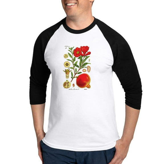 CafePress - Vintage Pomegranate Baseball Jersey - Cotton Baseball Jersey, 3/4 Raglan Sleeve Shirt