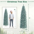 thumbnail image 3 of Costway 7 FT Pre-lit Christmas Tree Hinged Pencil Decoration 350 Multi-Color LED Lights, 3 of 10