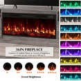 thumbnail image 4 of BOSSIN Fireplace tv Stand with 36 inch Fireplace Up to 80" TVs,LED Light Entertainment Center and Storage, 70" Modern Wood Media TV Console with Highlight Cabinet for Living Room, 4 of 8