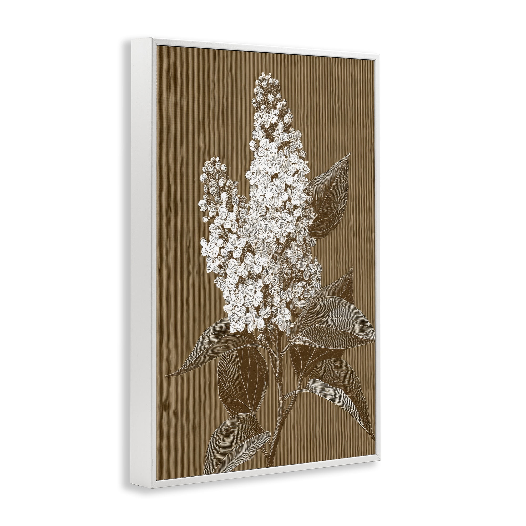 Stupell Industries Vintage Striped Lilac Study White Framed Giclee Art, design by Petal Prints Design