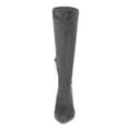 thumbnail image 3 of Dream Pairs Women Suede/Pu Classic Chunky Heel Platform Knee High And Up Boots Midleg Grey Size 5, 3 of 5