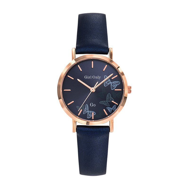 GO Girl Only Florale Quartz Ladies Watch in Dark Blue Dial and Rose ...