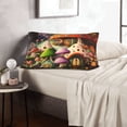 thumbnail image 5 of Plush Throw Pillow Covers, Mushroom House Cute Pillow Cases with Invisible Zipper, Breathable Microfiber Pillow Cases Standard Size for Sleeping Bedroom Sofa Living Room 16x24, 5 of 5