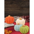 thumbnail image 2 of 4 Pcs Knitted Pumpkin Decoration Hand Woven Colorful Pumpkin Knitted Autumn Pumpkin Ornaments Party Decoration Props, 2 of 8