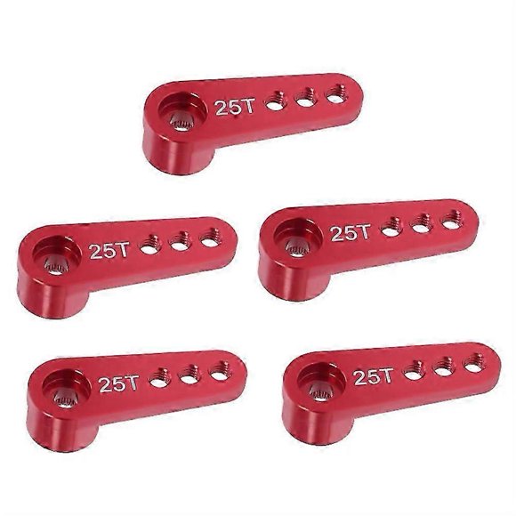 25T Aluminum Alloy RC Car Steering Servo Horn Arm for 1/10 1/8 RC Car Crawler Parts Red