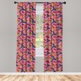 thumbnail image 2 of Ambesonne Bird 4-Panel Curtains, Tropical Parrots Long Tails, 56"x84", Pastel Pink Multicolor, 2 of 4