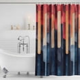 thumbnail image 2 of Orange Blue Red Shower Curtain Set - Standard 72" x 72" Washable Bathtub Curtain with 12 Hooks, Modern Minimalist Vintage Art Waterproof Fabric Stall Shower Curtains for Bathroom/Bathtub Décor, 2 of 6