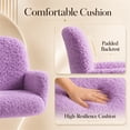 thumbnail image 4 of SESSLIFE Vanity Chair, Height Adjustable Velvet Makeup Chair, Comfy Home Office Chiar with Gold Legs, 360° Swivel Desk Chair, Rolling Chair for Bedroom, Vanity Room, Makeup Room, Purple, 4 of 9