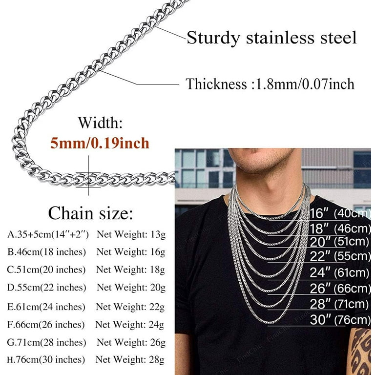 20 inch cuban sale chain on neck