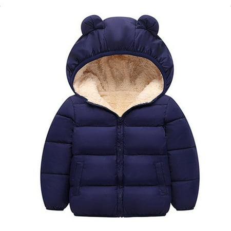 

LOVEBAY Winter Coat for Toddler Boys Girls Hooded Padded Jacket Winter Outfit Warm Cute Ears Coats Outerwear