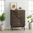 thumbnail image 3 of GUTALOR 4 Drawer Dresser in Walnut, Modern Wooden Wardrobe Dresser Cabinet, Chest of Drawers for Bedroom, Living Room, or Hallway Storage, 3 of 8