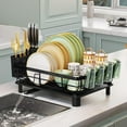 thumbnail image 6 of Dish Drying Rack,Large Dish Rack for Kitchen Counter,Dish Drainer with Removable Cutlery Holder Swivel Drainage Spout, Anti-Rust Dish Plate Rack, 6 of 7