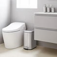 thumbnail image 2 of Bathroom Trash Can with Lid, 3.2 Gallon / 12 Liter Stainless Steel Garbage Can with Removable Liner Bucket, Small Step Wastebasket with Slim Design for Toilet Bedroom Office, Silver, 2 of 6