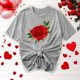 thumbnail image 5 of Camisetas de Manga Corta para Mujeres, Camiseta de Cuello Redondo Impresa de Moda, Primavera Y Verano Casual, 5 of 8